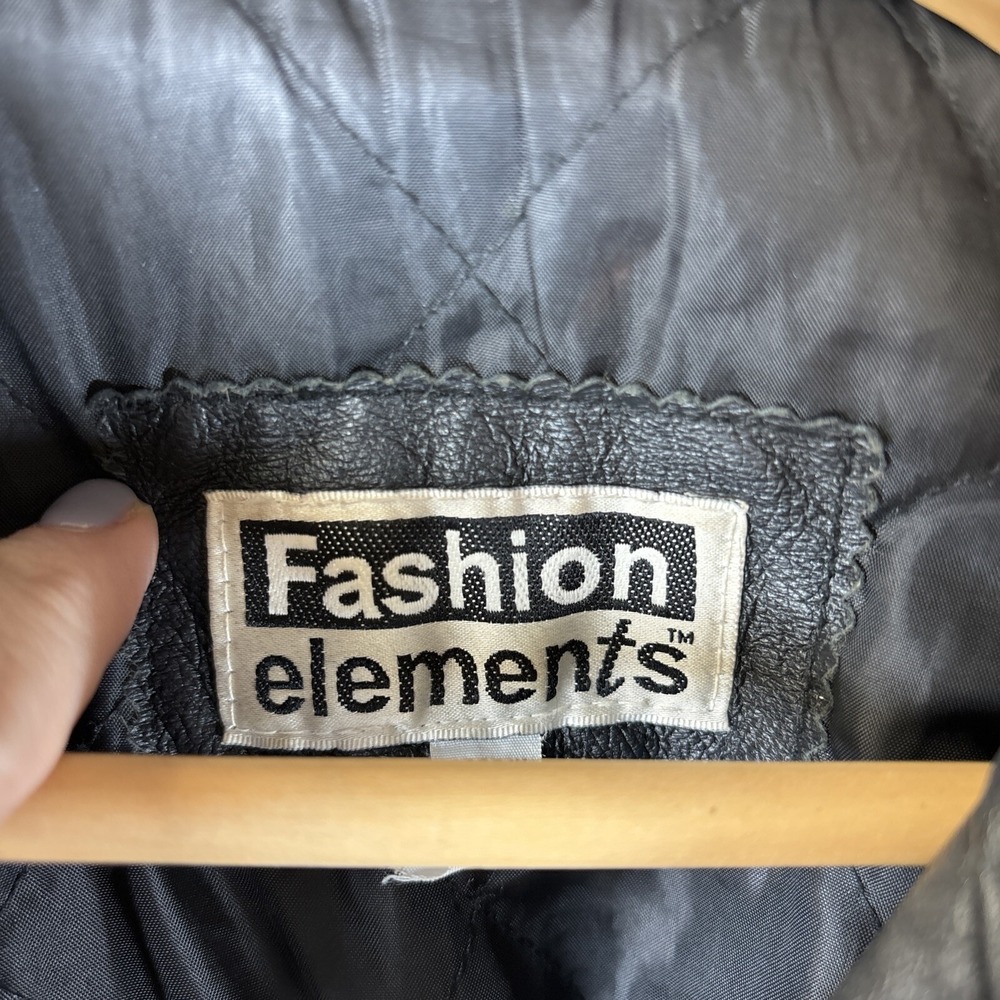 Vintage Black Leather Driving Car Coat Womens 1X Jacket - Picture 6 of 9